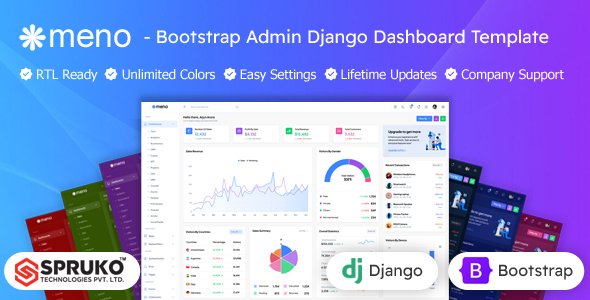 Meno - Bootstrap Admin Django Dashboard Template - Admin Templates Site Templates