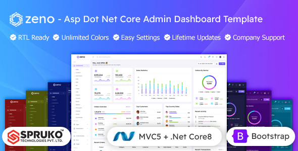 Zeno - Asp Dot Net Core Bootstrap Admin Dashboard Template - Admin Templates Site Templates