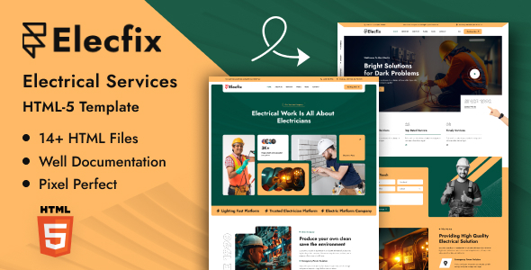 Elecfix - Electrical Services HTML Template - Business Corporate