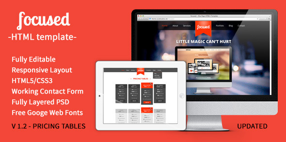 focused - One Page HTML5 Template - Portfolio Creative