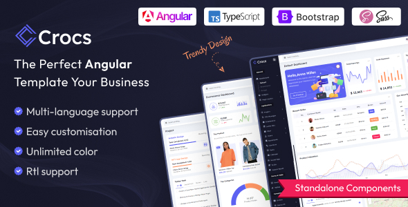 Crocs – Angular 21 Admin Dashboard - Admin Templates Site Templates