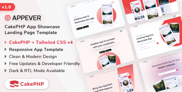 Appever - CakePHP App Showcase Template - Landing Pages Marketing