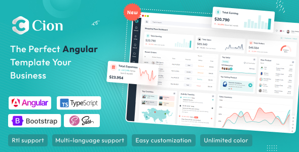 Cion Angular 21 Admin Dashboard Template - Admin Templates Site Templates