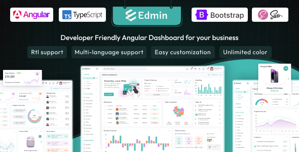 Edmin – Angular 20 Admin Dashboard Template - Admin Templates Site Templates