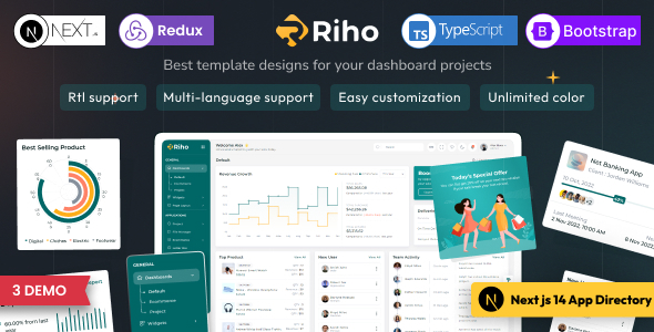 Riho – React Nextjs Admin & Dashboard Template - Admin Templates Site Templates