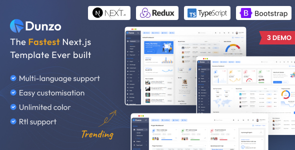 Dunzo – React Nextjs Admin & Dashboard Template - Admin Templates Site Templates