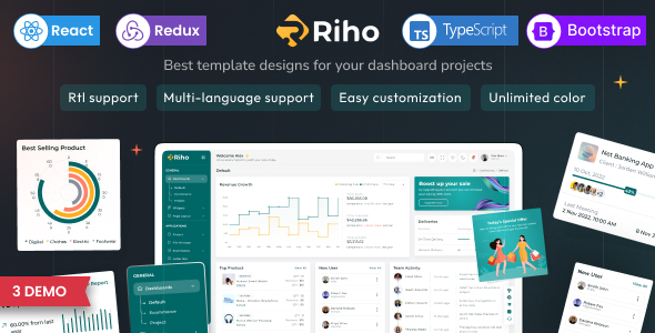 Riho - React JS Admin Dashboard Template - Admin Templates Site Templates