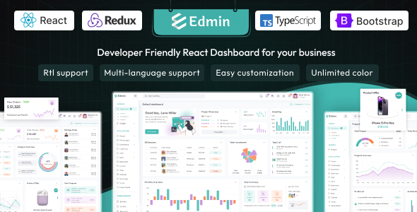 Edmin React JS Admin Dashboard Template - Admin Templates Site Templates