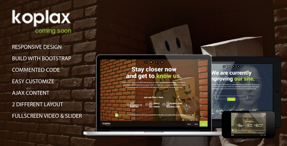 Koplax - Responsive Coming Soon Page - Under Construction Specialty Pages