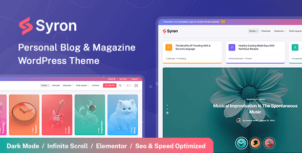 Syron | Personal Blog & Magazine WordPress Theme - Personal Blog / Magazine