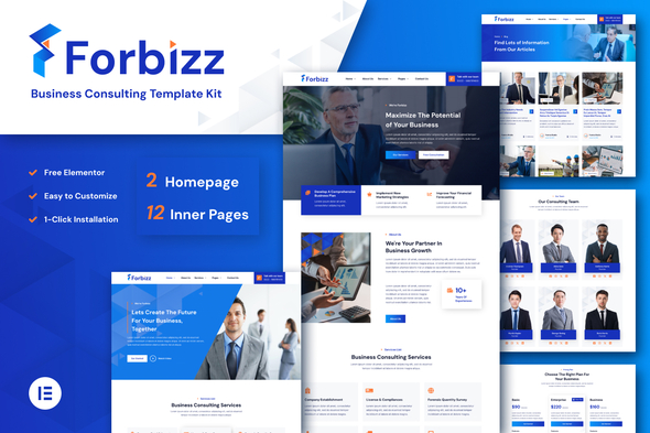 Forbizz - İşletme Danışmanlığı Elementor Şablon Kiti - İşletme ve Hizmetler Elementor
