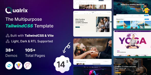 Qualrix - The Multipurpose TailwindCSS Template - Business Corporate