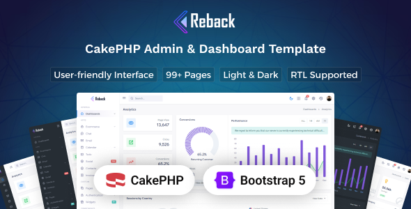 Reback - CakePHP Admin & Dashboard Template - Admin Templates Site Templates
