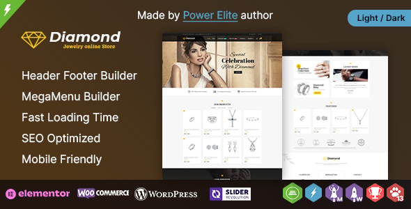 Diamond WP - Jewelry Elementor Responsive WooCommerce Theme - WooCommerce eCommerce