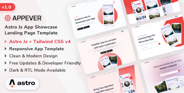 Appever - Astro Js App Showcase Template - Landing Pages Marketing
