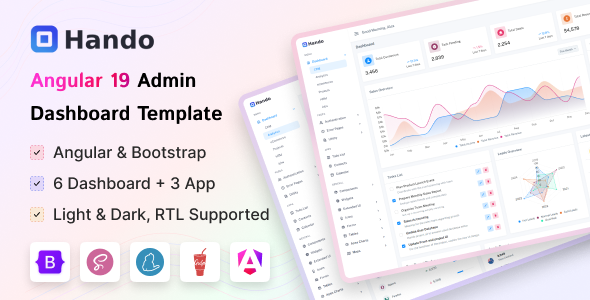 Hando - Angular Admin Dashboard Template - Admin Templates Site Templates