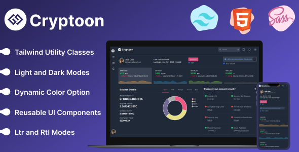 Cryptoon - Tailwind Crypto Admin Dashboard Template - Admin Templates Site Templates