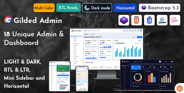 Gilded - Bootstrap Admin Template Dashboard - Admin Templates Site Templates