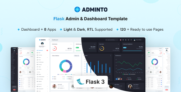 Adminto - Flask Admin & Dashboard Template - Admin Templates Site Templates