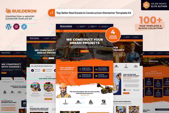 Builderon – Construction And Industry Elementor Template Kit - Real Estate & Construction Elementor