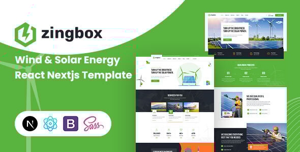 Zingbox – Wind & Solar Energy React Nextjs Template - Business Corporate