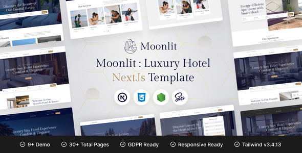Moonlit - React NextJS Hotel Template - Travel Retail