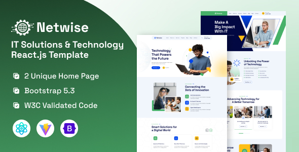 Netwise – IT Solutions & Technology React JS Template - Technology Site Templates