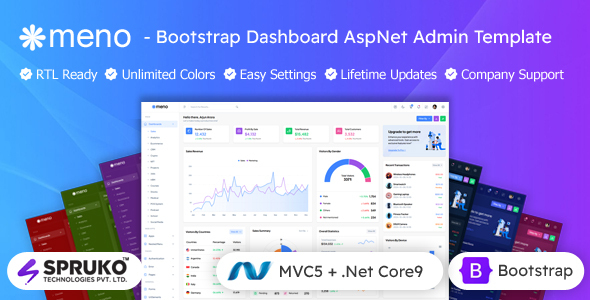 Meno - Bootstrap Dashboard Panel Asp Net Admin Template - Admin Templates Site Templates