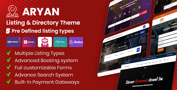 Aryan - Listing & Directory WordPress Theme - Directory & Listings Corporate