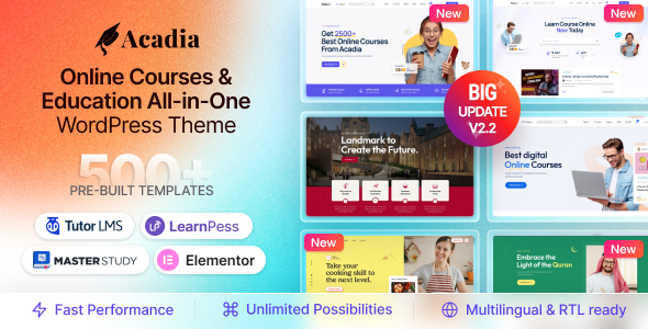 Education WordPress Theme For University & Online Course - Acadia