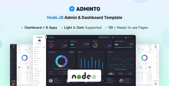 Adminto - NodeJs Admin & Dashboard Template - Admin Templates Site Templates