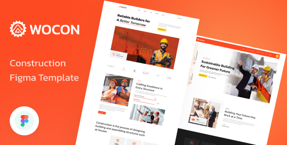 Wocon - Construction Figma Template - Business Corporate
