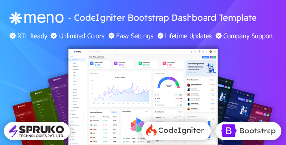 Meno - Bootstrap Dashboard Codeigniter Admin Panel Template - Admin Templates Site Templates