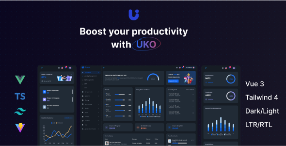 UKO - Vue 3 and Tailwind 4 Admin Dashboard Template - Admin Templates Site Templates