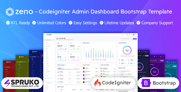 Zeno - Codeigniter Admin Dashboard Bootstrap Template - Admin Templates Site Templates