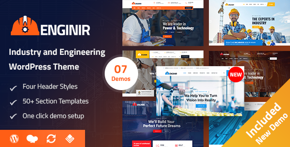 Enginir - Industrial & Engineering Multipurpose WordPress Theme - Business Corporate