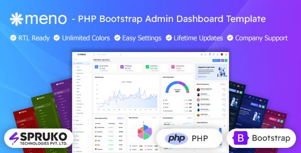 Meno - PHP Bootstrap Admin Dashboard Template - Admin Templates Site Templates