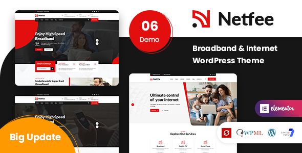 Netfee - Broadband and Internet WordPress Theme - Technology WordPress