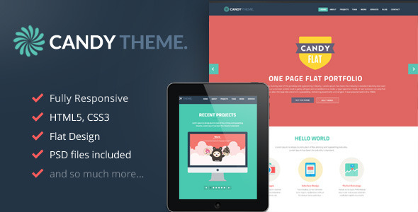 Candy - Flat Onepage Responsive HTML5 Template - Creative Site Templates