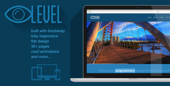 iLevel - Responsive Flat Design Bootstrap Template - Portfolio Creative