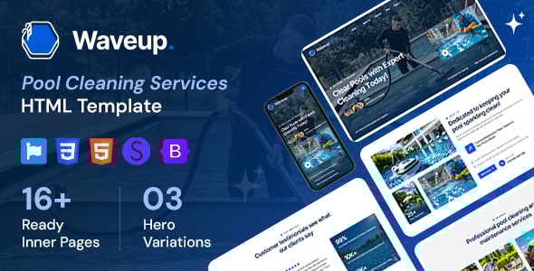 Waveup - Pool Cleaning Services HTML Template - Business Corporate
