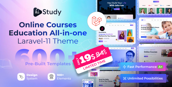 HiStudy - Online Courses & Education Laravel 11 Template - Business Corporate