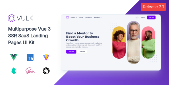 Vulk - Multipurpose Vue 3 SSR SaaS Landing Pages UI Kit - Technology Site Templates