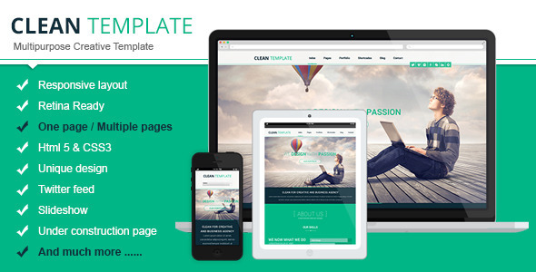 Clean Responsive Html Template - Creative Site Templates