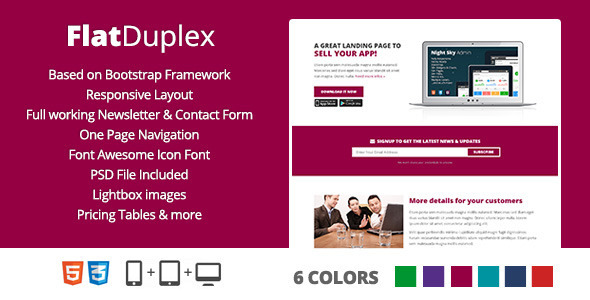 FlatDuplex Landingpage - Marketing Corporate