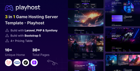 Game Hosting Server Laravel, PHP & Symfony Template - Playhost - Hosting Technology