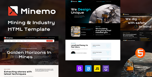 Minemo - Mining Industry Html Template - Business Corporate
