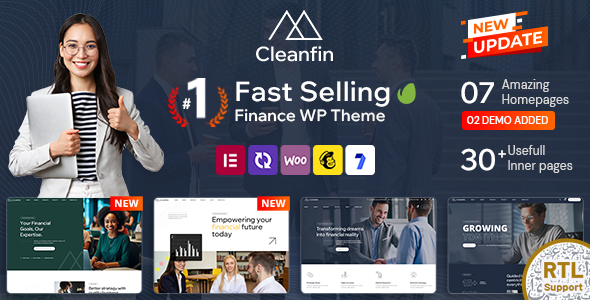 Cleanfin - Finance Consulting WordPress Theme + RTL - Business Corporate