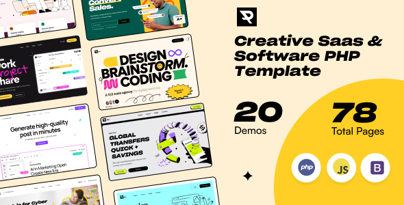 Piku - Creative Saas & Software PHP Template - Technology Site Templates