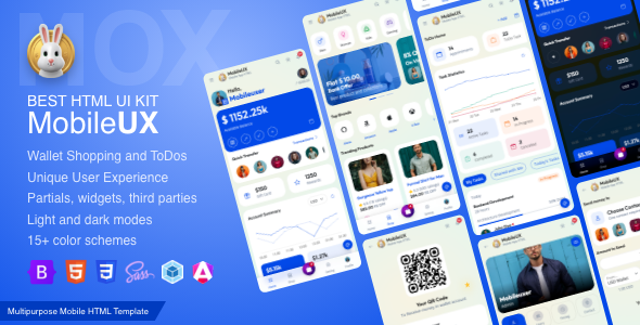 Mobileux HTML Mobile App UI Template Bootstrap 5 Angular 19 Starter kit - Mobile Site Templates